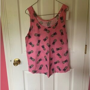 Sz Lg LOFT outlet tank! Pink with pineapple print! New with tag!
